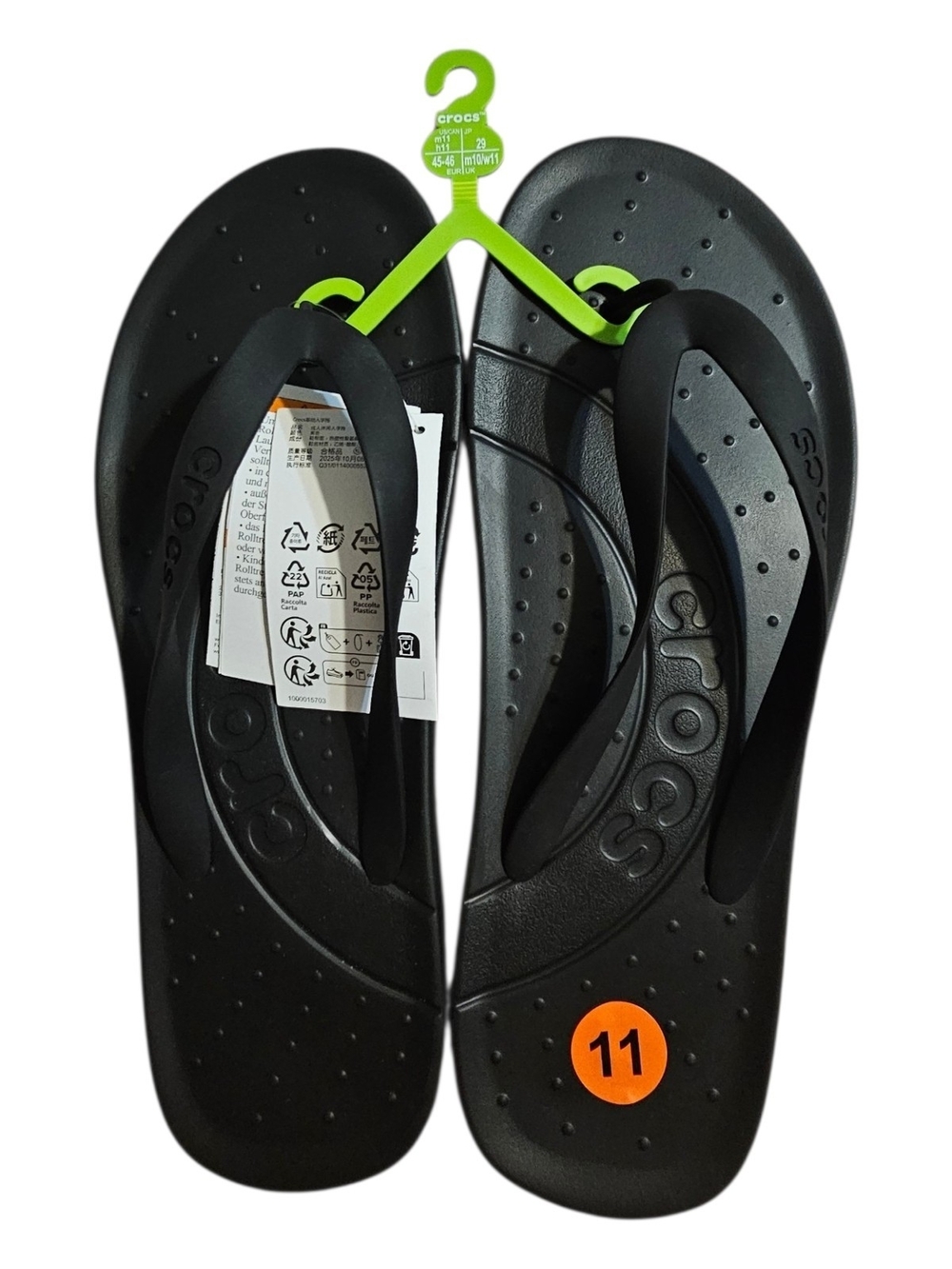 CROCS Black Men's Flip Flop Sandals